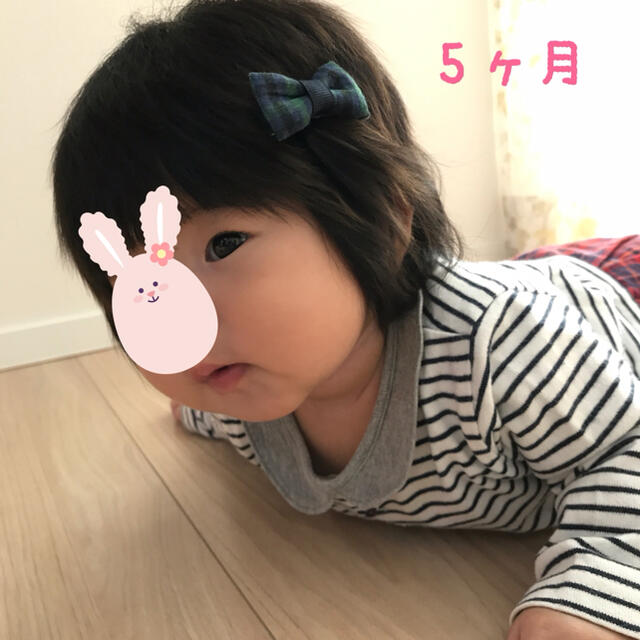 おそろい♡ ファミリア風 赤チェック♡ ベビー ヘアクリップ 2つセット♡ ハンドメイドのキッズ/ベビー(ファッション雑貨)の商品写真