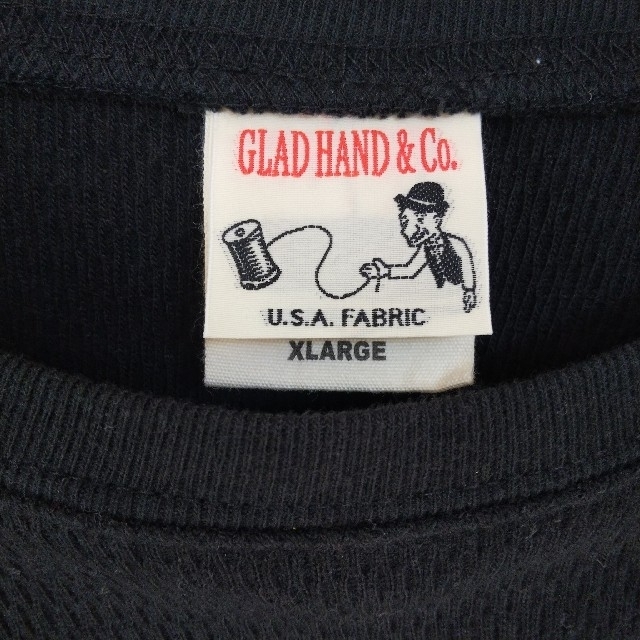 Buzz Rickson's(バズリクソンズ)の【GLAD HAND】サーマルカットソー/Tシャツ/ワッフル 黒 XL メンズのトップス(Tシャツ/カットソー(七分/長袖))の商品写真