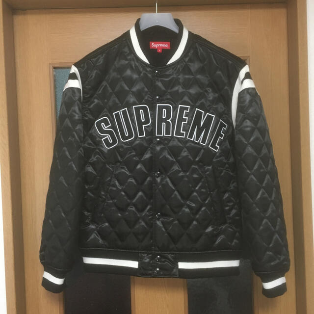 Supreme  Quilted Satin Varsity Jacket