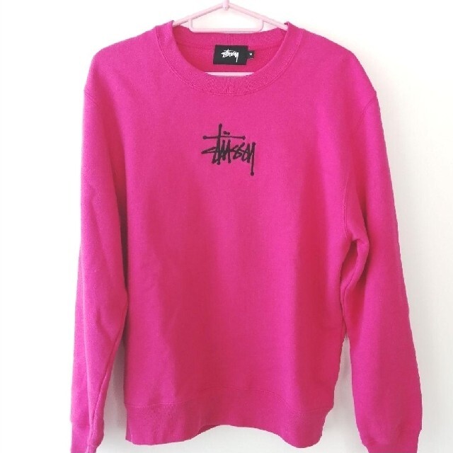 STUSSY ステューシー フォトプリント スウェット トレーナー ピンク M