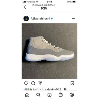 ナイキ(NIKE)のnike air jordan 11 cool grey fragment(スニーカー)