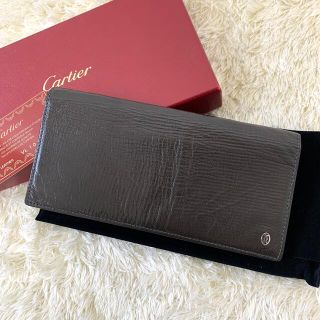 カルティエ(Cartier)のカルティエ　長財布　パシャ　マストライン　レザー　グレー　ボルドー　二つ折り(長財布)