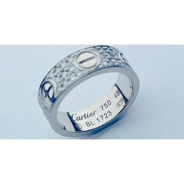 Cartier(カルティエ)の新品仕上済 カルティエ ラブリング ダイヤ 48 8号 WG 保証書鑑別書付 レディースのアクセサリー(リング(指輪))の商品写真