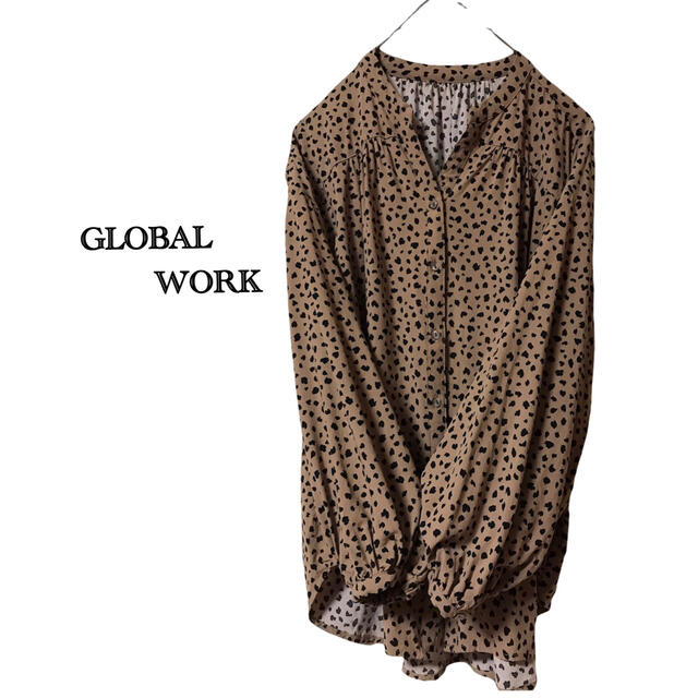 GLOBAL WORK(グローバルワーク)のGLOBAL WORK ブラウス　シャツ　柄物　Sサイズ　大きめ レディースのトップス(シャツ/ブラウス(長袖/七分))の商品写真