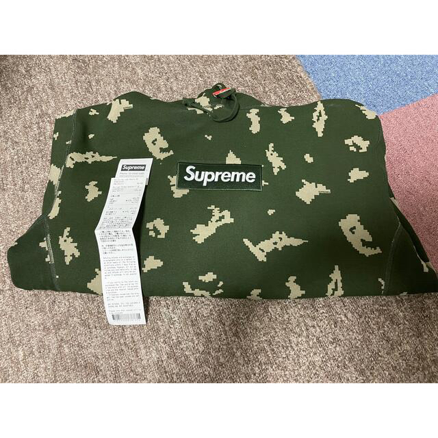 Supreme Box Logo Hooded Olive Camo Lサイズ