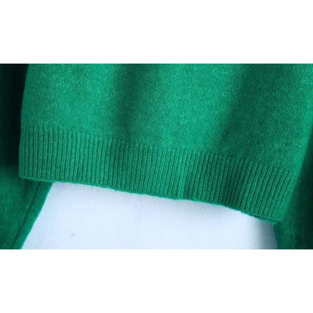 ZARA(ザラ)の🎄12月新作🎅7052◆green グリーン リーフ 刺繍 ニット カーディガン レディースのトップス(カーディガン)の商品写真