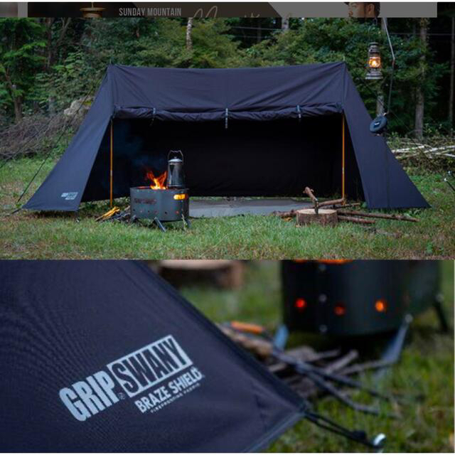 新発売の ジェットブラック グリップスワニー 新品 FIREPROOF TENT GS