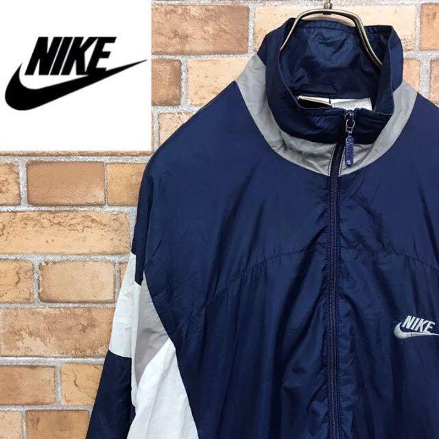 90s NIKE ナイロンジャケット ブルー 白タグ - ナイロンジャケット