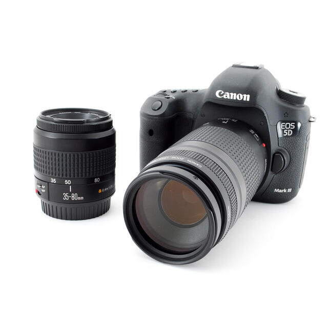 正規店仕入れの EOS Canon キャノン - Canon 5D 標準&望遠ダブルレンズセット MarkIII デジタル一眼