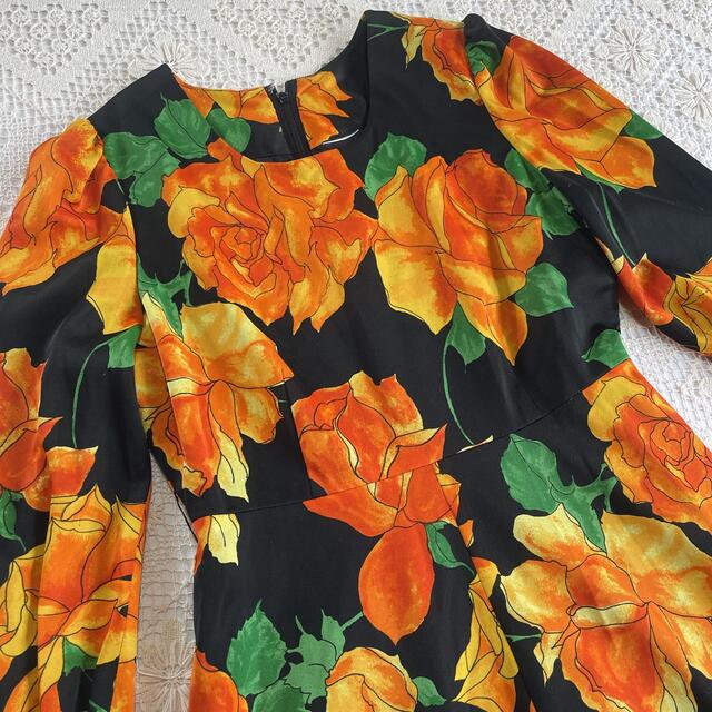 Santa Monica(サンタモニカ)のused レトロ 昭和 花柄 ワンピース 古着 ヴィンテージ vintage レディースのワンピース(ロングワンピース/マキシワンピース)の商品写真