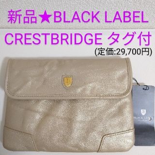 ブルーレーベルクレストブリッジ(BLUE LABEL CRESTBRIDGE)の新品★ブラックレーベルクレストブリッジ クラッチバッグ ゴールド ポーチ(クラッチバッグ)