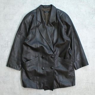 ジョンローレンスサリバン(JOHN LAWRENCE SULLIVAN)の90s vintage リアルレザーコート 本革 羊革 ダブルブレスト レア(ライダースジャケット)