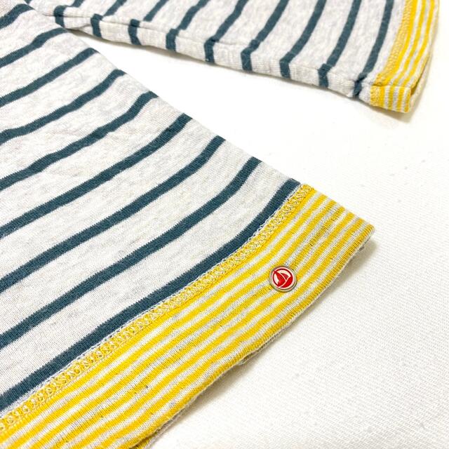 PETIT BATEAU(プチバトー)の【プチバトー】ボーダー カットソー 長袖 ロンT シャツ 24M 86 ロゴ キッズ/ベビー/マタニティのキッズ服男の子用(90cm~)(Tシャツ/カットソー)の商品写真