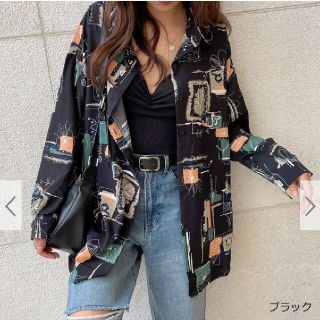 ゴージ(GORGE)の【格安♡新品!!!】GORGE♡ 柄シャツ ブラック(シャツ/ブラウス(長袖/七分))