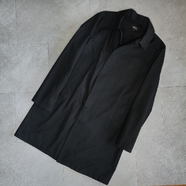 ブラック¥48000【A.P.C.】アーペーセー ステンカラーコート　ブラック コットン100%