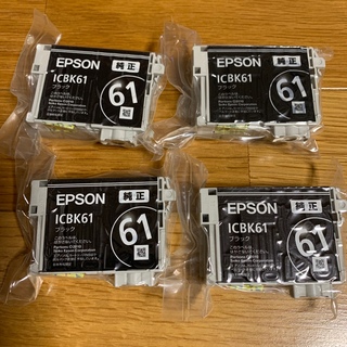 エプソン(EPSON)のエプソン 純正インク ＩＣＢＫ６１ ブラック✖️4個(オフィス用品一般)
