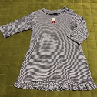 プチバトー(PETIT BATEAU)のSALE☆プチバトー リボンフリルワンピース  24m/86cm(ワンピース)