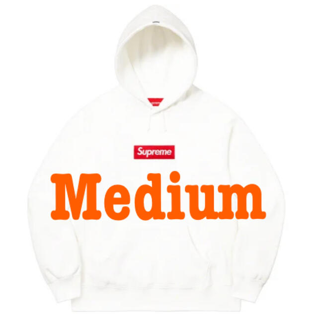 【2022 新作】 M - Supreme 白　Box supreme Sweatshirt Hooded Logo パーカー