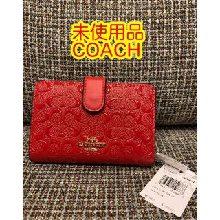 コーチ(COACH)の少し訳あり　コーチ　財布　二つ折り財布　赤　エナメル　レッド　(財布)