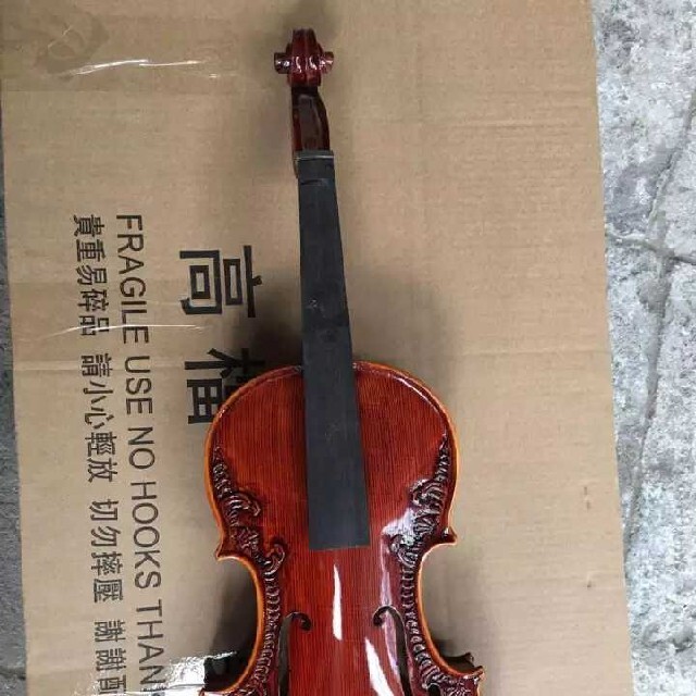 駒付き　ハイグレード手彫りのバイオリン4/4 木製赤ワインバイオリンプロの楽器