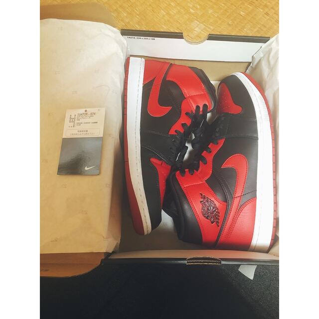 nike air jordan 1 mid 'bred`29cm(品) 9