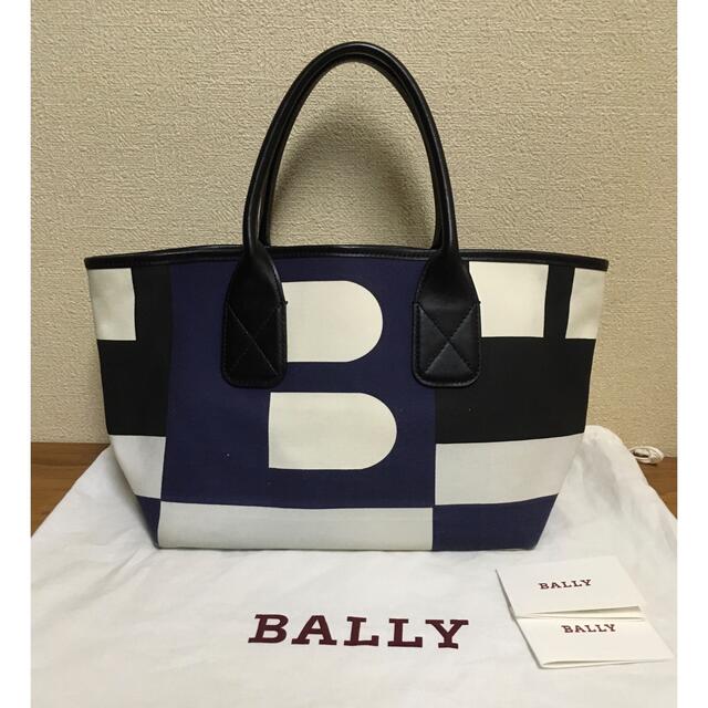 Bally - バリー トートバッグ キャンパス ブラック×ブルー 送料無料