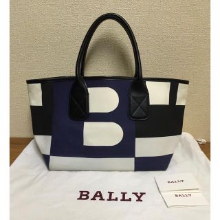 バリー(Bally)のバリー  トートバッグ  キャンパス  ブラック×ブルー　送料無料！(トートバッグ)