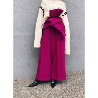 アメリヴィンテージ(Ameri VINTAGE)のAmeri VINTAGE OBI WIDE PANTS　リボンワイドパンツ(カジュアルパンツ)