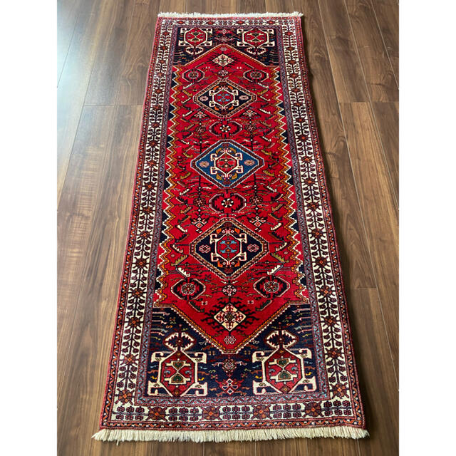 カシュガイ族 トライバルラグ 199×80cmの通販 by My Aladdin's Rug｜ラクマ