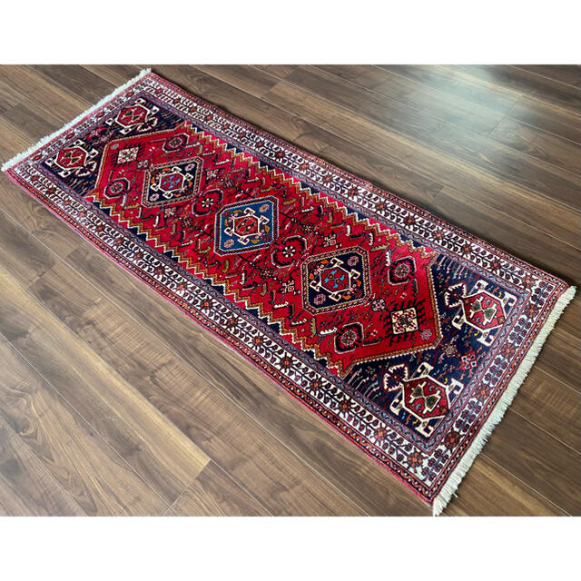 カシュガイ族 トライバルラグ 199×80cmの通販 by My Aladdin's Rug｜ラクマ