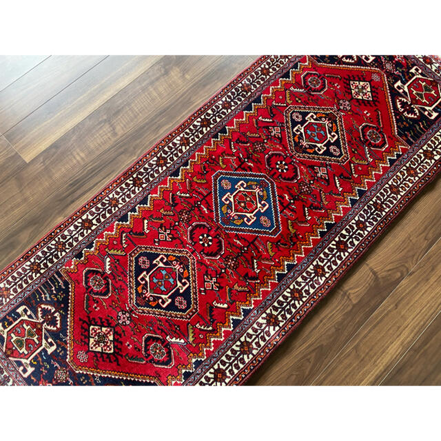 カシュガイ族 トライバルラグ 199×80cmの通販 by My Aladdin's Rug｜ラクマ