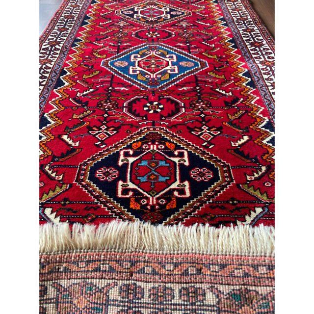 カシュガイ族 トライバルラグ 199×80cmの通販 by My Aladdin's Rug｜ラクマ