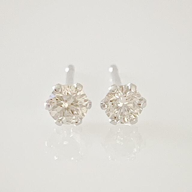 Pt  天然ダイヤモンド0.20ct ！ シンプル6本爪ピアス 1