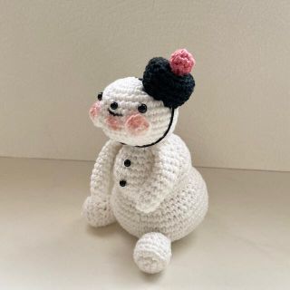 ハンドメイド 雪だるま あみぐるみ クリスマスに(あみぐるみ)