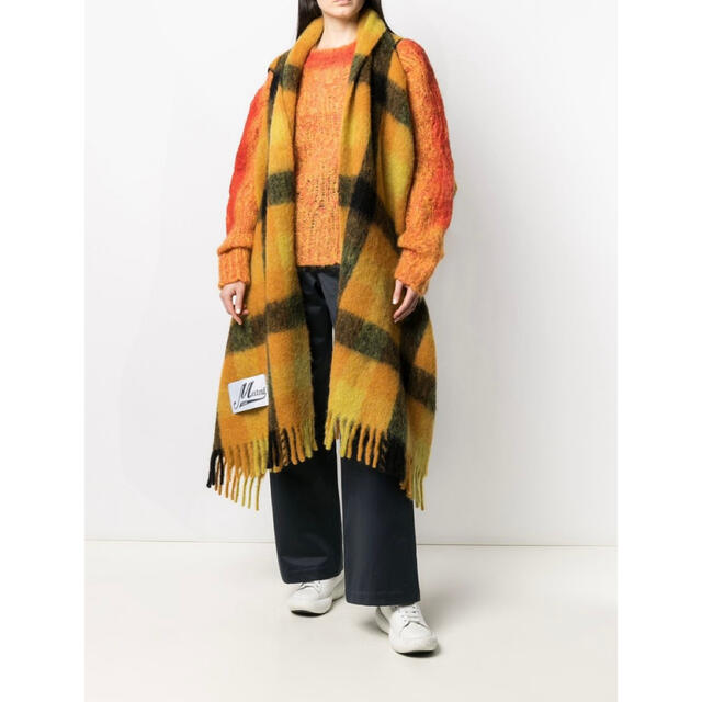 marniアルパカ&モヘア ストールマフラー チェックモチーフ marniアルパカ&モヘア ストールマフラー チェックモチーフ
