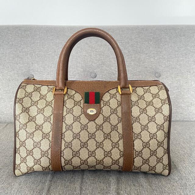美品】GUCCI オールドグッチ ミニボストン PVC GG柄 シェリーライン-