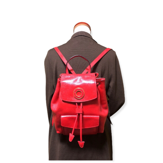 値打ち品 希少✨セリーヌ リュック サークルロゴ レザー ブルー