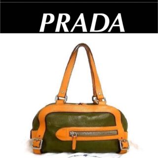 プラダ(PRADA)の【美品】☆PRADA プラダ Vintage シルバー金具 レザーボストン(ハンドバッグ)