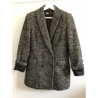 ザラ(ZARA)のZARA ザラ ツイード ジャケット ダブル XS(テーラードジャケット)