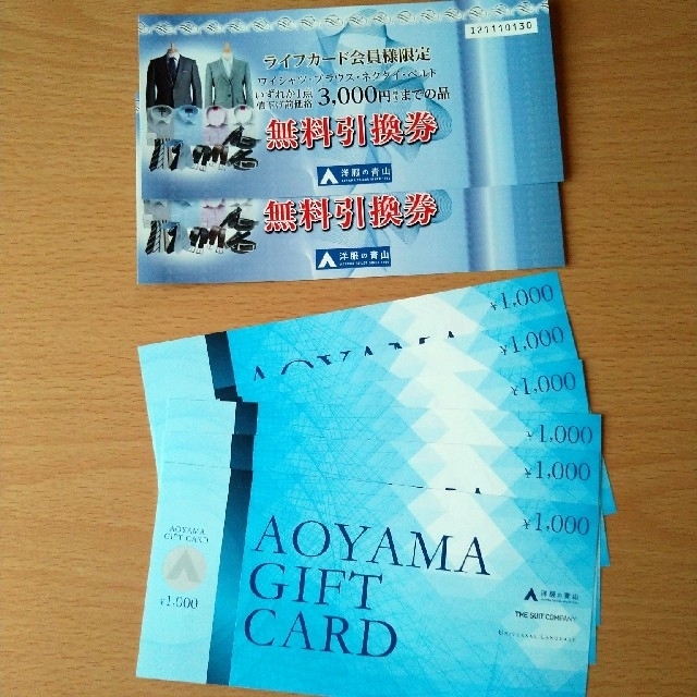 洋服の青山　ギフトカード2万円分　未使用品洋服の青山