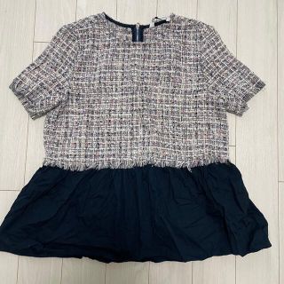 ザラ(ZARA)のザラ　ツイード　ペプラム　トップス(カットソー(半袖/袖なし))