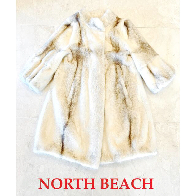 毛皮/ファーコート極美品　NORTH BEACH ノースビーチ　ミンク　ファーコート　白