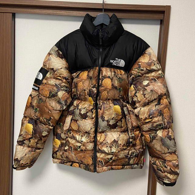 supreme the north face nuptse jacket 枯葉