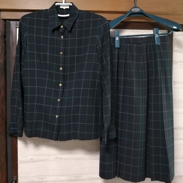 【バーバリー】チェックシャツ9号&スカート11号　ツーピース