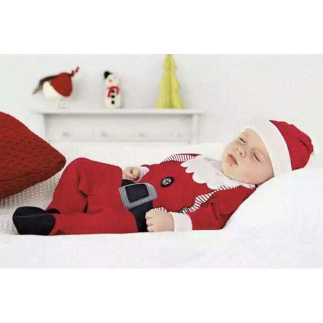 こどもビームス(コドモビームス)のベビー服 赤 90 クリスマス サンタクロース ロンパース サンタ キッズ B キッズ/ベビー/マタニティのベビー服(~85cm)(ロンパース)の商品写真