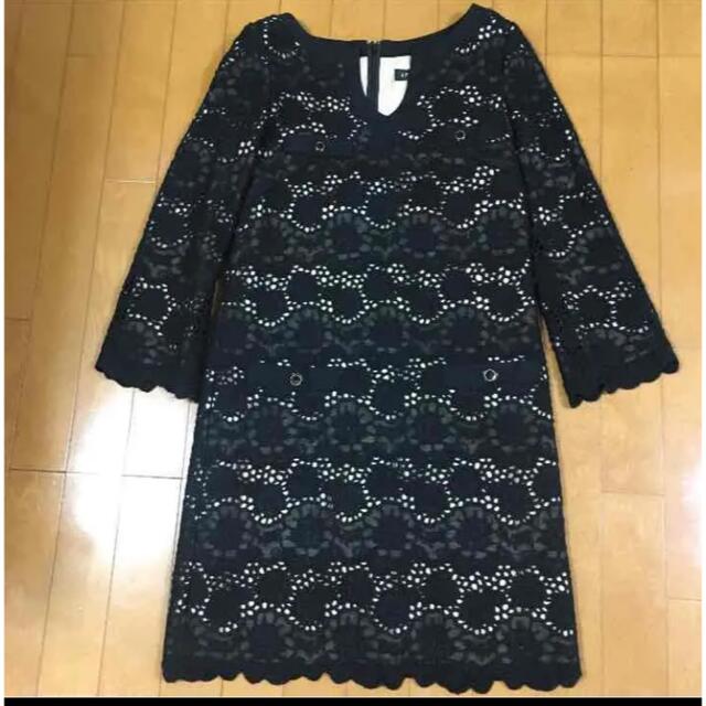 定価9万 エポカ 美品クリーニング済 ブラックレースワンピース 40-