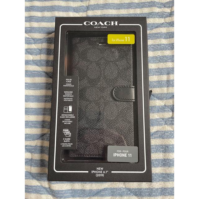 新品 COACH iPhone11 手帳型カバー シグネチャー コーチ ブラック 1