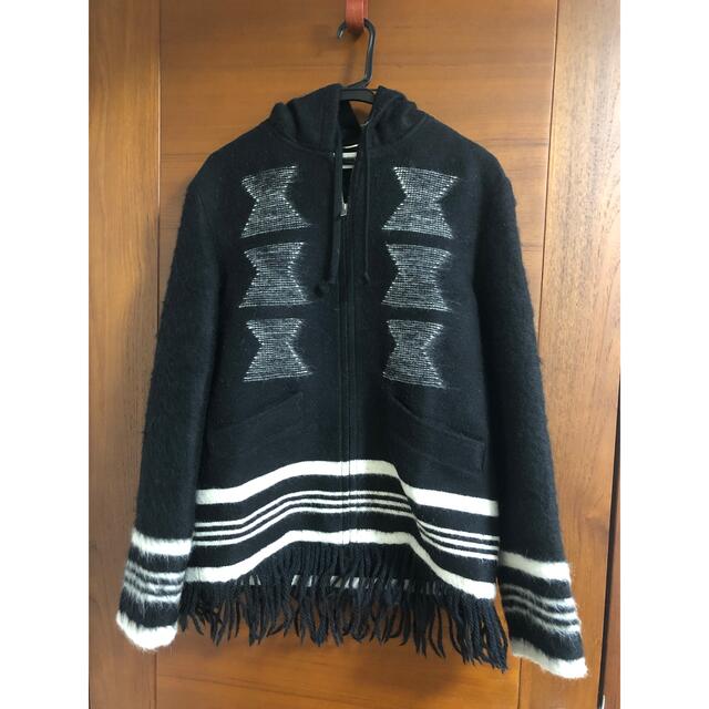 新品　サンローラン　アルパカ　ネイティブ柄　フード saint laurent