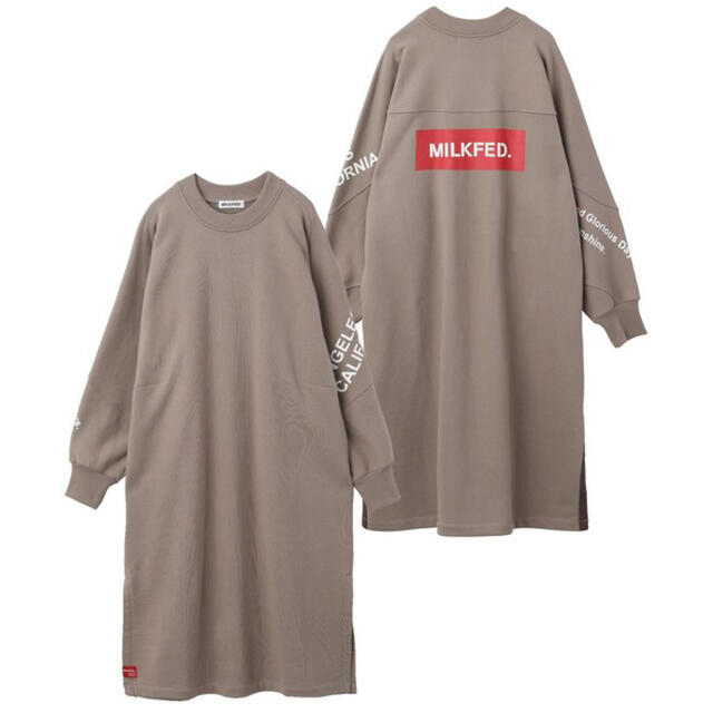 MILKFED.(ミルクフェド)のミルクフェド　PRINTED LOGO SWEAT DRESS レディースのワンピース(ひざ丈ワンピース)の商品写真