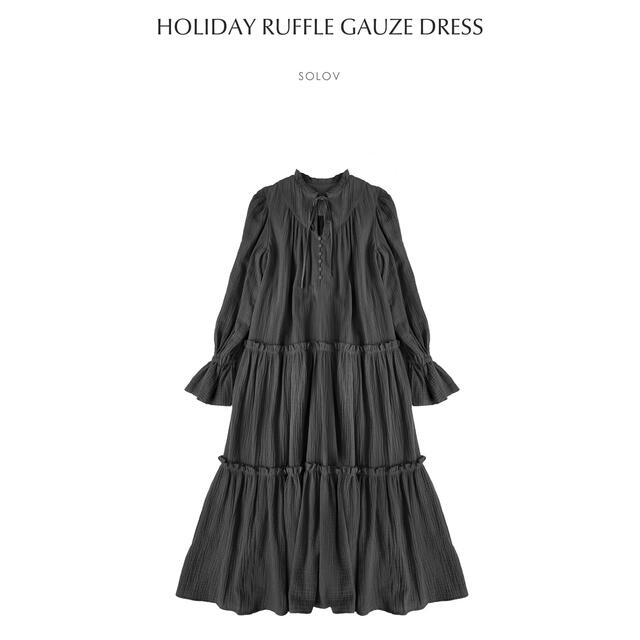 solov HOLIDAY RUFFLE GAUZE DRESS